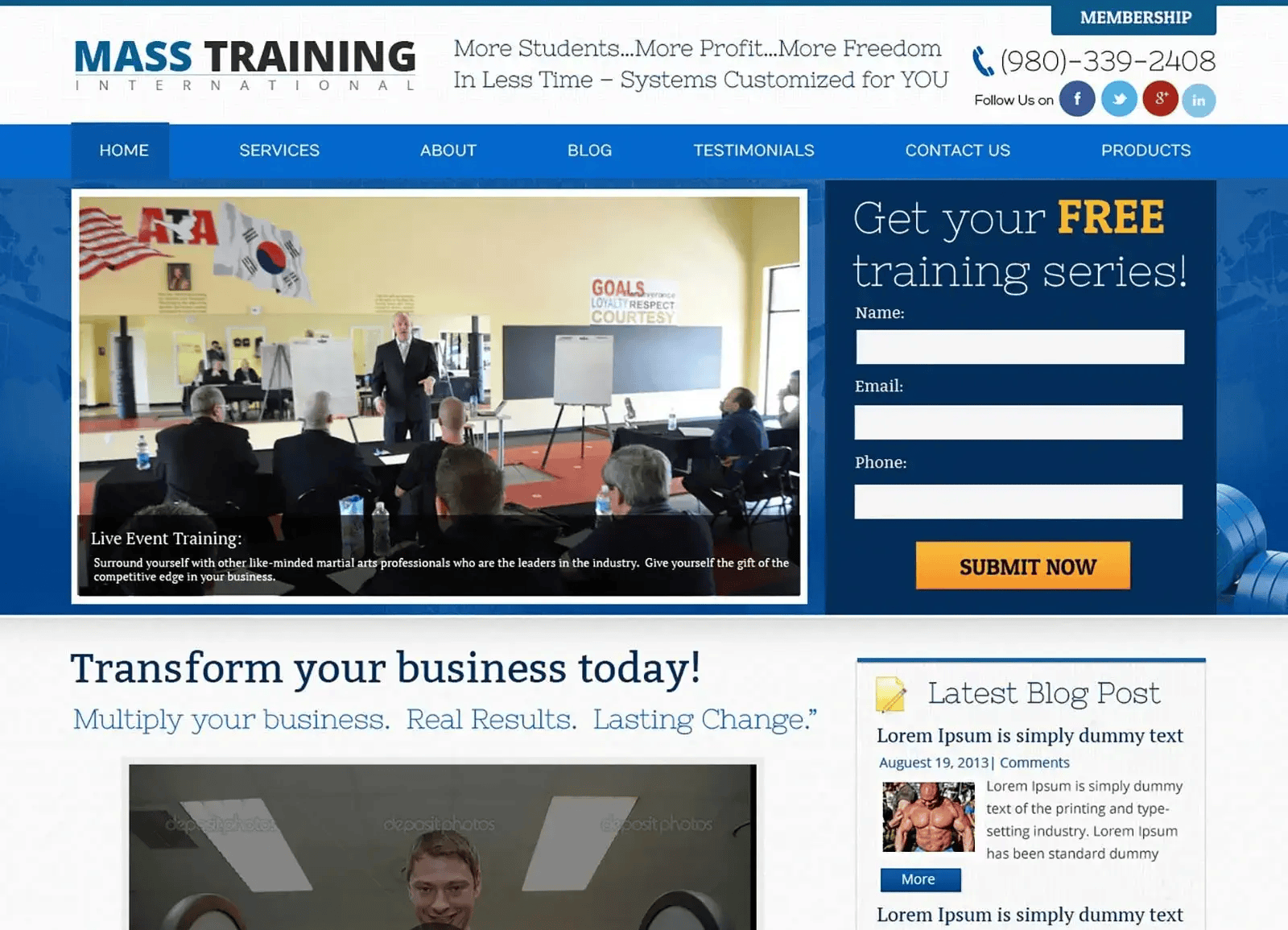 Custom web design UI mockup project